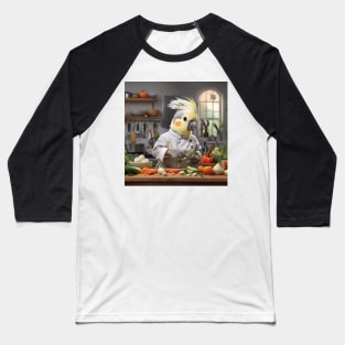 Cockatiel calopsitte bird oiseau IA Cooking Kitchen Baseball T-Shirt